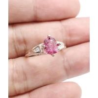 ราคา แหวนพลอยพิงค์สปิเนล ตัวเรือนเงิน92.5 ชุบทองคำขาว (23981494592)