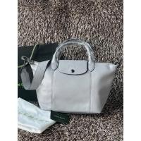ราคา Longchamp LE PLIAGE CUIR TOP HANDLE BAG S - grey (21969330316)