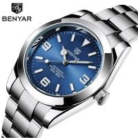 ราคา Benya benyar นาฬิกาผู้ชายนาฬิกากลไกอัตโนมัติแฟชั่นธุรกิจ Luminous กันน้ําสายเหล็กนาฬิกาผู้ชาย 5177 (26342578462)
