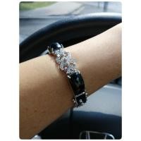 ราคา สร้อยข้อมือนิล(แท้) ตัวเรือนเงิน 925 ประดับพลอยขาว(cz) ชุบขาว (6656588354)