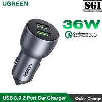 ราคา UGREEN Original Car Charger FAST CHARGING 36W DUAL USB OUTPUT SAVER Car Charger Adapter Adapter ORIGINAL 10144 (44022078047)