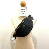 ราคา กระเป๋าคาดอกคาดเอว Coach แท้ หนังแท้ ลาย Signature COACH 48741 BELT BAG IN SIGNATURE LEATHER Black (28171386097)