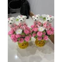 ราคา พานงานแต่ง พานดอกไม้ประดิษฐ์ ( พานดอกมะลิวันแม่ มะลิสีขาวผสมมะลิชมพู พร้อมหมี1คู่ )พานใหญ่ สุดคุ้ม พานไหว้ครู ตกแต่งบ้าน (41003848945)