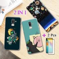 ราคา 2 IN 1 Samsung Galaxy J8 2018 ปลอกพิมพ์การ์ตูนปกหลังสําหรับ Samsung Galaxy J8 2018 สองชิ้นเซรามิคหน้าจอป้องกัน (42366616930)