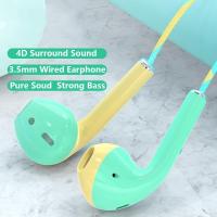 ราคา ชุดหูฟังแบบมีสายแบบกึ่งในหู 3.5 มม. รูกลม โทรศัพท์มือถือชุดหูฟังแบบมีสายควบคุมด้วยสาย macaron ใหม่ (22744411310)