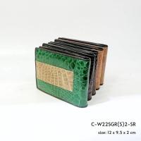 ราคา Prang Crocodile Leather Short Bi-fold Wallet กระเป๋าสตางค์ผู้ชาย หนังจระเข้ C-W22SGR(S)2-SR (19535349756)