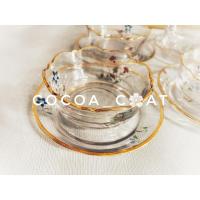 ราคา ถ้วยแก้วขอบทองจานรองขอบทอง (23167173097)