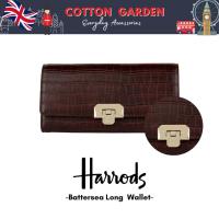 ราคา ของแท้ Harrods Battersea Long Wallet กระเป๋าสตางค์ใบยาวแบบฝาปิดกระดุม (25826637687)