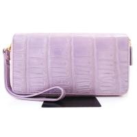 ราคา กระเป๋าสตางค์ผู้หญิงหนังจระเข้แท้ รุ่นซิปรอบคู่ Size L มีสายคล้องมือ ใส่การ์ด บัตรเครดิต ใส่โทรศัพท์ สีม่วงพาสเทล ใหม่ (28410855113)