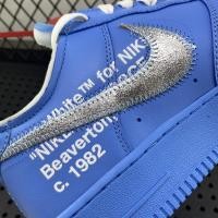 ราคา OFF WHITE X NIKE AIR FORCE 1 MCA BLUE (คุณภาพต้นฉบับ 100%) CI1173-400 NIKE WOMEN MEN SHOES KASUT แฟ (19896096605)
