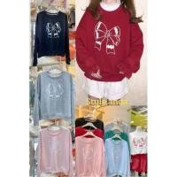 ราคา style.anda เสื้อกันหนาวแขนยาว เสื้อสเวตเตอร์ลายโบว์ จั๊มตรงข้อมือ ykk004 (26380496454)