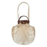 ราคา กระเป๋าผ้าตาข่าย แบรนด์ Longchamp รุ่น Le Pliage Filet Medium Size ขนาดกลาง สีครีม (17740736129)