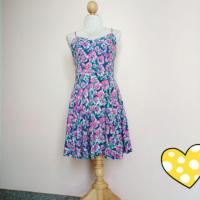 ราคา ชุดกระโปรงสายเดี่ยวลายดอกเอทแอนด์เอ็ม ผ้าคอตตอนแท้100% ใส่สบาย นุ่มเบา (1950087167)