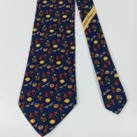ราคา เนคไท มือสอง Salvatore Ferragamo Men's Silk Tie Animals Floral Design Blue Made in italy (40524135220)