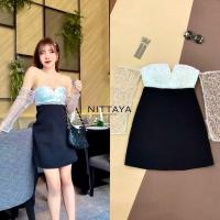 ราคา เดรส NITTAYA เกาะอก แต่งเกล็ดวิ้ง มีฟองนม ไซส์ XS มือ 1 ป้ายห้อย (26174159536)