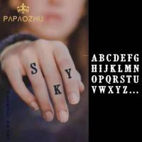 ราคา Papaozhu สติกเกอร์รอยสักชั่วคราว ลายตัวอักษร 26 ตัว สีดํา ติดทนนาน สําหรับผู้หญิง ผู้ชาย ทุกเพศ (22447663118)