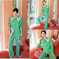 ราคา ☘️CURLY SET☘️ เซตเสื้อเชิ้ต+กางเกง ลายสก๊อตสีเขียวช้ำสดใส (5266520252)