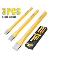 ราคา 3pcs Flat Chisels Set Solid Steel Flat Chisel Wood Carving Hand Tools For Fitter Abrasive Manufacturing Mechanical Repai (27711922992)