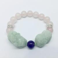 ราคา สร้อยข้อมือปี่เซี๊ยะหยก ร้อยกับหินโรสควอตซ์ (1186502796)