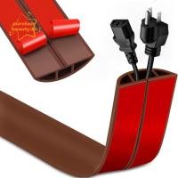 ราคา Purehairbeauty ฝาครอบสายไฟพื้น, Self Adhesive 1m Wire Hider, Professional Trimmable PVC Low Profile Cable Management Home Office (28925715767)