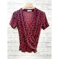 ราคา Feminine_Koncept เสื้อคอวี แขนสั้น ไขว้หน้า ลายเสื้อ วิ้ง (3625105329)
