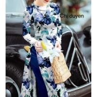 ราคา CO BA Ao Dai กางเกง AMERICAN SILK BLUE (40258831195)