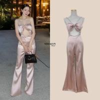 ราคา Miralyn ชุดจั้มสูทขายาวสายเดี่ยวแต่งเพชรเรียบหรูดูดีสุดๆ ช่วงอกแต่งเกาะอกโชว์เว้าด้านหน้า (18082192295)