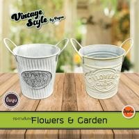 ราคา กระถางสังกะสี กระถางปลูกต้นไม้ แนววินเทจ ขนาดเล็ก Flowerpot Retro Vintage style (4745346428)