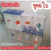 ราคา โหลปลากัด ชุด6ใบ โหลเลี้ยงปลาพลาสติกใสพร้อมฝา ขนาด9x9x17cm ตู้ปลากัด วางตั้งซ้อนกันได้ (6323435518)