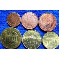 ราคา เหรียญ​ต่างประเทศ​ เยอรมัน​ Germany, ชุด​ ยูโร​ 1,2,5,10,20,50 Euro​ Cent, ใช้แล้ว, #​285 (13333589148)