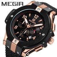 ราคา สินค้าใหม่รุ่น MEGIR MEGIR นาฬิกามัลติฟังก์ชั่นกีฬากันน้ํา Chronograph ซิลิโคนผู้ชายนาฬิกาควอทซ์ 2050 (43323380254)