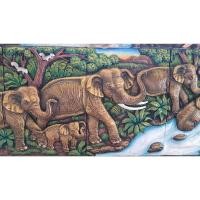 ราคา ภาพช้าง9เชือกสำหรับติดผนังภาพจิ๊กซอปูนปั้น/ภาพหินทราย/ขนาด40*120ซม.ติดได้ทั้งภายในและภายนอกภาพลงสีอะคลีลิคมุขเคลือบเงา (25716475946)