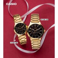 ราคา นาฬิกาคู่รัก Casio รุ่น MTP-V300G-1Aและ LTP-V300G-1A สายแสตนเลสสีทอง หน้าปัดดำ - มั่นใจ ของแท้ 100% รับประกันสินค้า 1 ปี (20474332321)