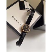 ราคา สินค้าพร้อมส่ง NewGUCCI G-Timeless Black Dial Black Leather Ladies Watch สายหนังสีดำ ปั๊มลาย GG Size 27 mm. (16694256401)