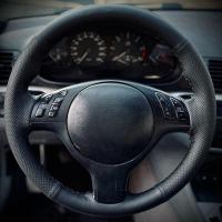 ราคา ฝาครอบพวงมาลัยหนังแท้สําหรับ BMW M Sport E46 330i 330Ci E39 540i 525i 530i ฝาครอบมือจับภายในรถอุปกรณ์เสริม (42852624954)