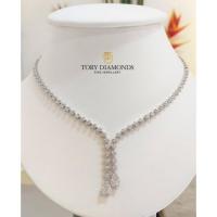 ราคา สร้อยคอ Pear Shaped ClusterDiamond สร้อยคอฝังเพชรเม็ดเดี่ยวไล่ระย้าลงมาเป็นจี้ Pear shaped ฝังเพชรป (27220501074)