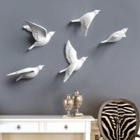 ราคา Resin Birds Creative For Wall 3d Sticker Living Room Animal Figurine Wall Murals tv Wall Background Decorative Home Deco (23279282849)