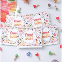 ราคา [PENTEL GIFT] ปฏิทินสี 2024 | ขนาด A6 แนวนอน | Desk calendar | สินค้าของแท้สุดพิเศษ (26190024371)