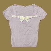 ราคา เสื้อยืดไหมพรมสีม่วงพาสเทล - มือสอง (40458816740)