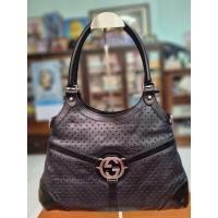 ราคา Gucci Perforated Leather Reins Hobo (42808348350)