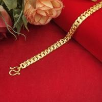 ราคา สร้อยข้อมือทองเคลือบแก้วลายโซ่แบน ความยาว 7 นิ้ว น้ำหนักเทียบเท่า 2 สลึง สร้อยทอง สร้อยแฟชั่น ทองชุบไมครอน ทองปลอม ทองชบ (13332395336)