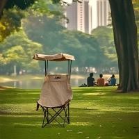 ราคา [มีหลังคา] 600D Oxford ผ้าเก้าอี้กลางแจ้งเก้าอี้ตกปลากลับเก้าอี้กันแดดทนทานตั้งแคมป์พับเก้าอี้น้ำหนักเบา (43300975544)