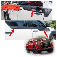 ราคา เสริมขอบประตูบน โตโยต้า ไฮลัค รีโว้ ล็อคโค สี ดำด้าน Hilux Revo Rocco Toyota 4 ประตู ปี2018-2019 (9125491555)