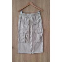 ราคา Forever 21 มือสอง : กระโปรงยีนส์สีครีมเบจ สไตล์Cargo(คาร์โก้) (40753607714)