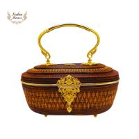 ราคา กระเป๋าย่านลิเภาเกรดพรีเมี่ยมลายไทยประยุกต์สีน้ำตาล (22881602467)
