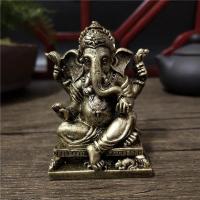 ราคา Lord Ganesha Buddha Statues Elephant Hindu God Sculpture Figurines Ornaments Bronze Color Resin Home Decoration Lucky Gi (29313525901)