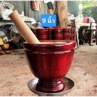 ราคา ครกไม้พร้อมสากขนาด9นิ้ว (41761275616)