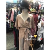 ราคา used จั๊มสูท กางเกงชุดอัดพลีท สีครีม (7569141663)