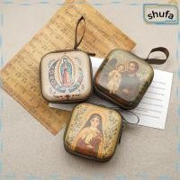 ราคา SHUFA กล่องเครื่องประดับคริสเตียน, 7x7 ซม. การ์ตูนสวดมนต์สวดมนต์กระเป๋า, แบบพกพา Virgin Mary Elegant Zippered ชุดสวดมนต์ Devotees (28141529005)
