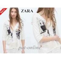 ราคา ZARA V - NECK TOP เสื้อคอวี ZARA แท้ % (2010616371)